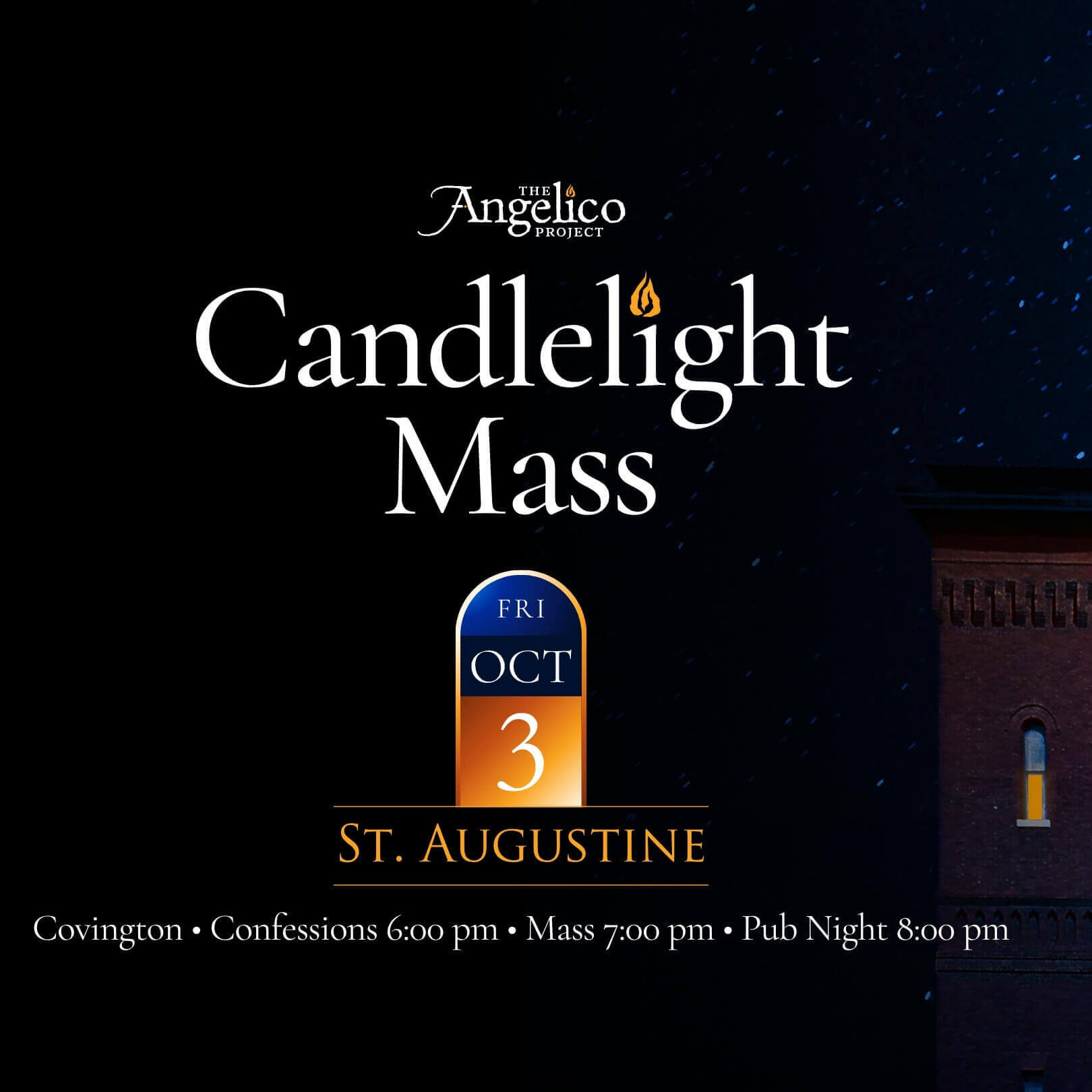 October Candlelight Mass - St. Augustine - logo